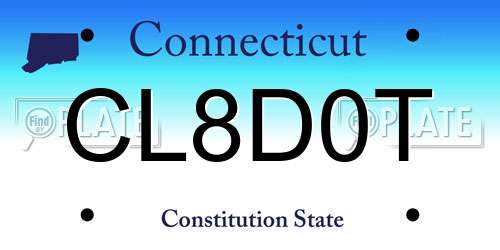 CL8D0T Connecticut License Plate