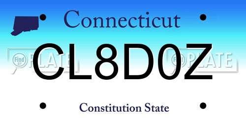 CL8D0Z Connecticut License Plate