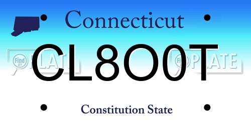 CL8O0T Connecticut License Plate