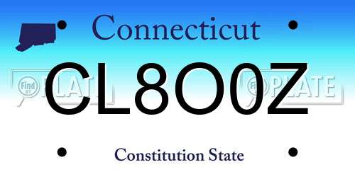 CL8O0Z Connecticut License Plate
