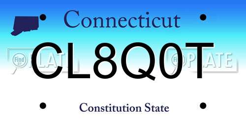 CL8Q0T Connecticut License Plate
