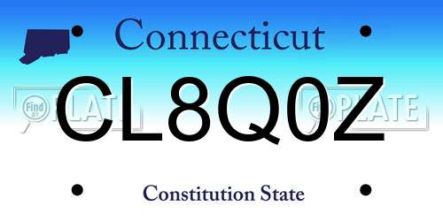 CL8Q0Z Connecticut License Plate