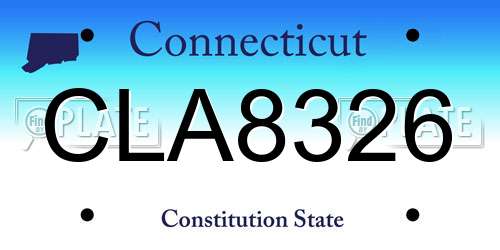 CLA8326 Connecticut License Plate