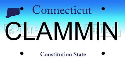 CLAMMIN Connecticut License Plate