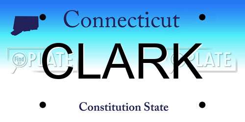 CLARK Connecticut License Plate