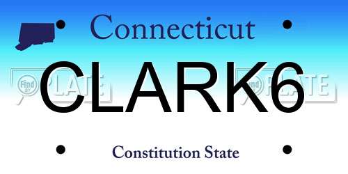 CLARK6 Connecticut License Plate