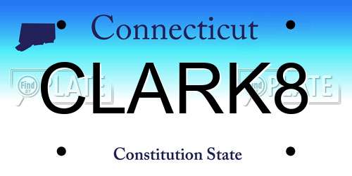 CLARK8 Connecticut License Plate