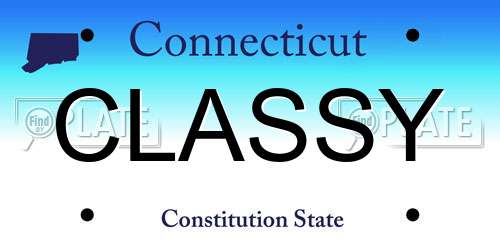 CLASSY Connecticut License Plate