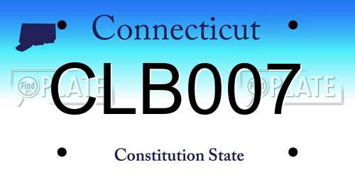 CLB007 Connecticut License Plate