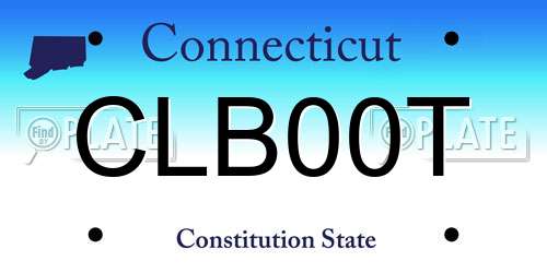 CLB00T Connecticut License Plate
