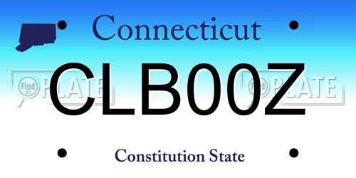 CLB00Z Connecticut License Plate