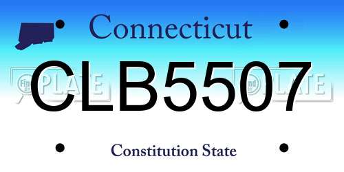 CLB5507 Connecticut License Plate