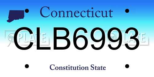 CLB6993 Connecticut License Plate