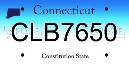 CLB7650 Connecticut License Plate
