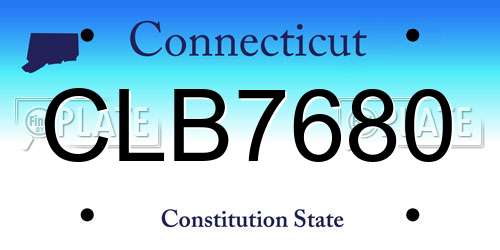 CLB7680 Connecticut License Plate