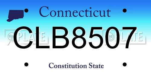CLB8507 Connecticut License Plate