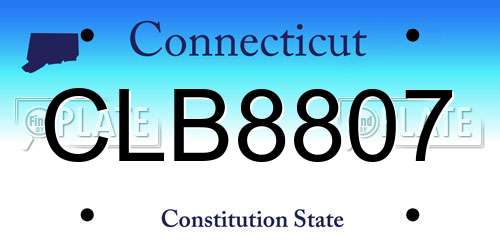CLB8807 Connecticut License Plate