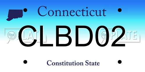 CLBD02 Connecticut License Plate