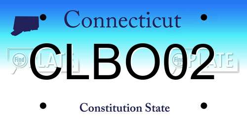 CLBO02 Connecticut License Plate