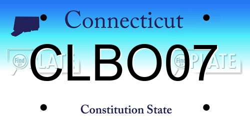 CLBO07 Connecticut License Plate