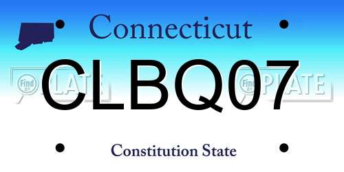 CLBQ07 Connecticut License Plate