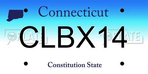 CLBX14 Connecticut License Plate