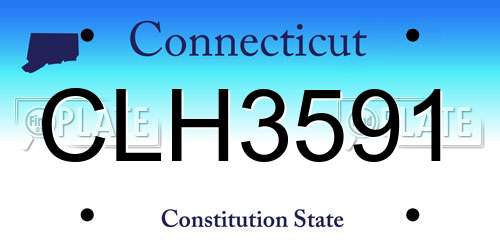 CLH3591 Connecticut License Plate
