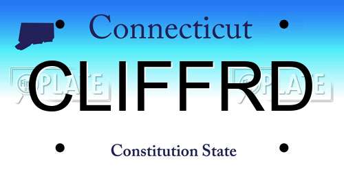 CLIFFRD Connecticut License Plate