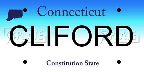 CLIFORD Connecticut License Plate