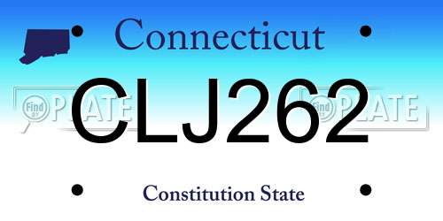 CLJ262 Connecticut License Plate