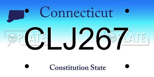 CLJ267 Connecticut License Plate