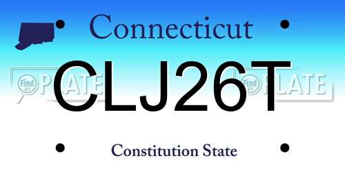 CLJ26T Connecticut License Plate