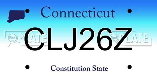 CLJ26Z Connecticut License Plate