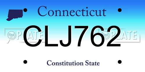 CLJ762 Connecticut License Plate