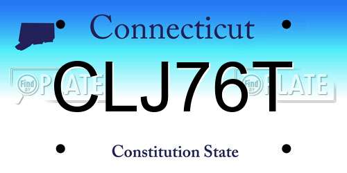 CLJ76T Connecticut License Plate