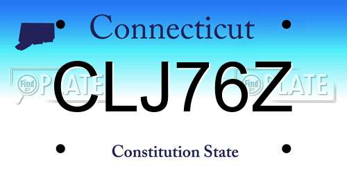 CLJ76Z Connecticut License Plate