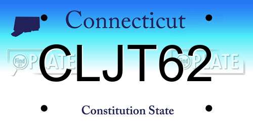 CLJT62 Connecticut License Plate
