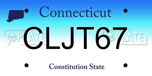 CLJT67 Connecticut License Plate