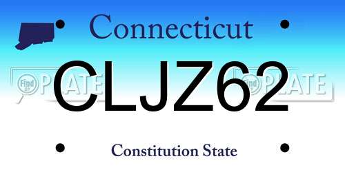 CLJZ62 Connecticut License Plate