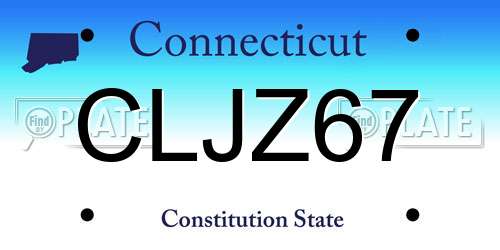 CLJZ67 Connecticut License Plate