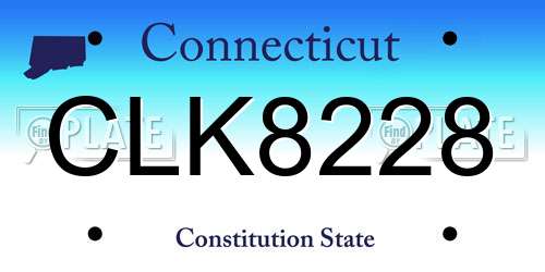 CLK8228 Connecticut License Plate