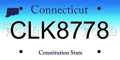 CLK8778 Connecticut License Plate