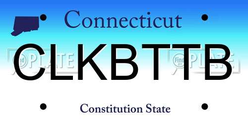 CLKBTTB Connecticut License Plate