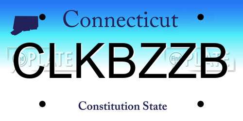 CLKBZZB Connecticut License Plate