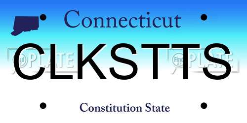 CLKSTTS Connecticut License Plate