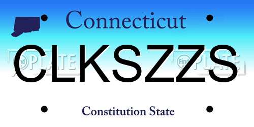 CLKSZZS Connecticut License Plate