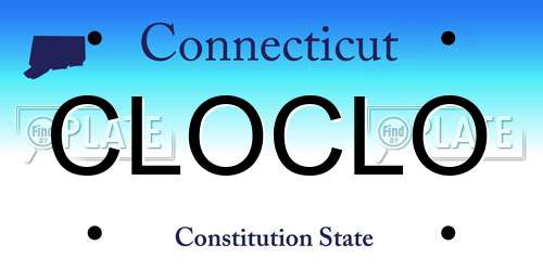 CLOCLO Connecticut License Plate