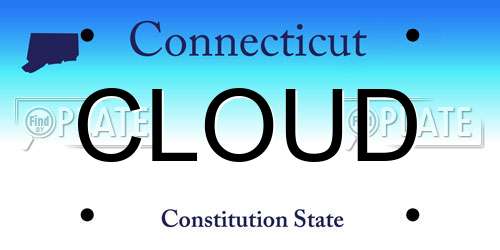 CLOUD Connecticut License Plate