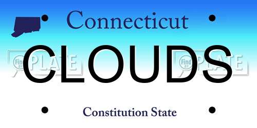 CLOUDS Connecticut License Plate