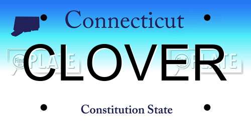 CLOVER Connecticut License Plate